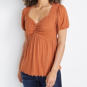 Maurices cream color sweetheart neckline top - first picture is for style only.